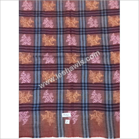 Pashmina Check Stoles - 100% Pure Pashmina Wool, 70x200 cm Mixcolor with Intricate Sozni Hand-Embroidered Design, Daily & Evening Wear