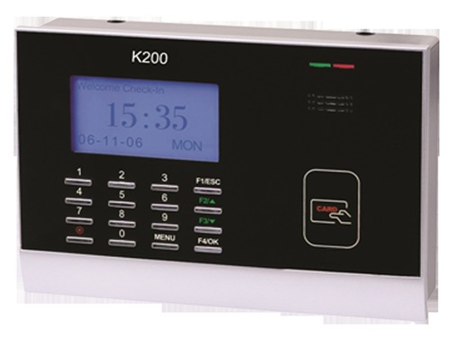 K200 - 180x130x30 Mm Black Rs232 Time Clock, Fingerprint Reader, Access Control, Time Tracking