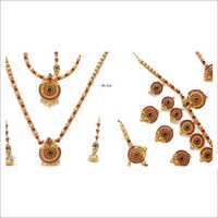 Beautiful Bridal Set - Gold-plated Alloy, Varied Length, Imitation Stones | Elegant Design, Alluring Patterns, Fine Finish, Long-lasting Sheen