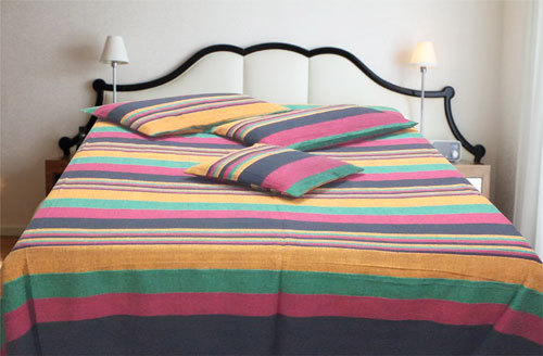 Black & Red Handloom Bed Cover