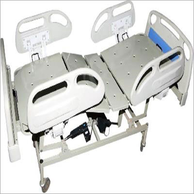 HI Low ICCU Bed Electric - ABS & Steel, 198x90x60 cm, 4 Motor Linear Actuators | Epoxy Coated, Collapsible SS Side Rails, IV Rod, Castors
