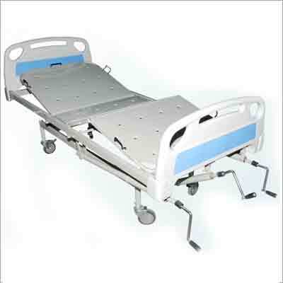 Non Hi-Low ICCU Bed - Steel Frame 198x90x60 cm, Four Sectional Perforated Top | Epoxy Coated, ABS Panel, Swivel Castors, Multi-Position Levers