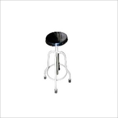Revolving Stool PC with SS Top - Steel, 16x16x20 Inches, Height Adjustable 18-24 Inches | Revolving Seat, Caster Wheels, Stable Base, Durable Stainless Steel Top