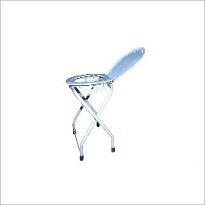 Commod Stool - Aluminum Alloy 16x16x18 inches White | Lightweight Foldable Steel Legs Stable Base Comfortable Seat