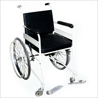 Wheel Chair (Non-Folding) - Steel, 105x68x88 cm, Canvas Seat, 12.5 cm Castors, 60 cm Wheels, Epoxy Coated Finish | Durable, Comfortable, Stable, Convenient