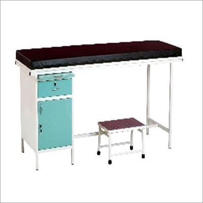 Examination Couch - 18G CRCA Sheet, 183x50x82 cm, Teal | Durable Frame, Epoxy Powder Coated, Adjustable Height, Storage Drawer, Footrest Included