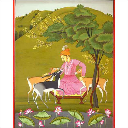 Radha Panchama - Cotton Canvas Watercolour Painting, 9x12 Inches | Hand-Painted Classical Portrait
