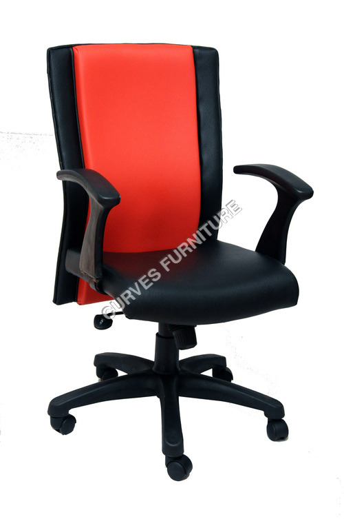 Office & Computer Chair - Leatherette, 20x24x48 Inches, Black | Ergonomic Design, Adjustable Height, Swivel Base, Back Support