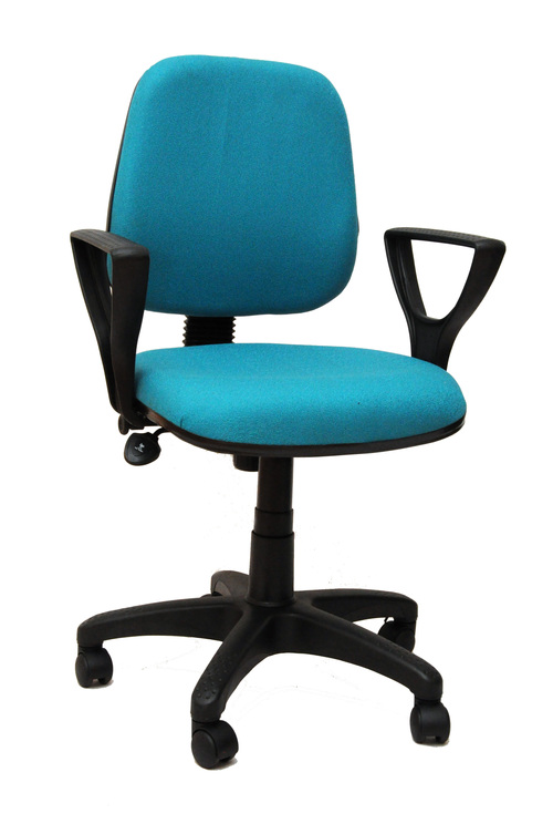 Office & Computer Chair - Fabric Steel, 18x20x24 inches, Teal | Ergonomic Design, Adjustable Height, Swivel Base, Fixed Armrest