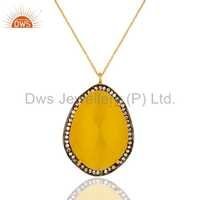 Yellow Moonstone 925 Silver Gemstone Pendant Gender: Women