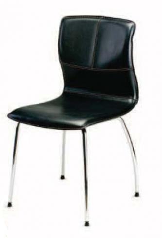 Office Fix Chair - Leather & Metal, 45x50x80cm, Black | Ergonomic Design, Durable Material, Easy Assembly, Comfortable Seating, Back Support