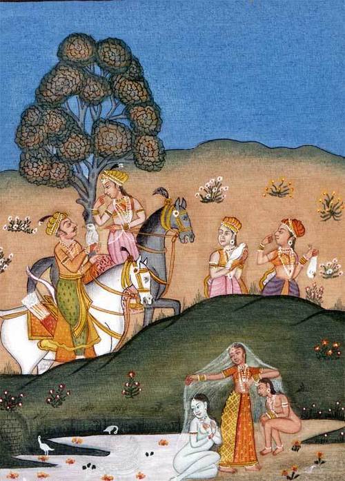 Rupmati and Baz Bahadur out hawking