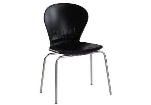 Cafeteria Chairs - Leather, Metal, 17.7"x19.7"x35.4", Black | Comfortable Seating, Stylish Design, Easy Cleaning