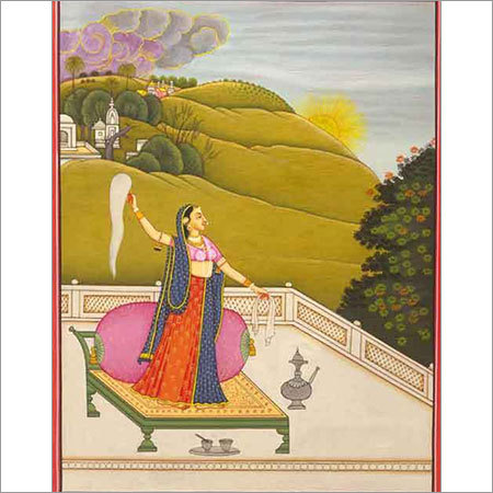 Ragini Gunakali - Cotton Canvas, Variable Sizes | Hand-Painted Classical Watercolor Portrait