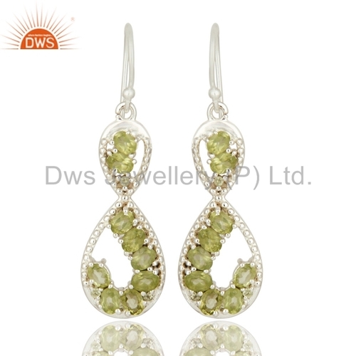 Fine Necklaces & Pendants 925 Sterling Silver Peridot Gemstone Earrings