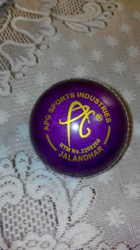 Promotional Mini Leather Cricket Balls - Medium Size, Purple Color | Easy Usable, Printed Design, Unisex for Cricket Lovers