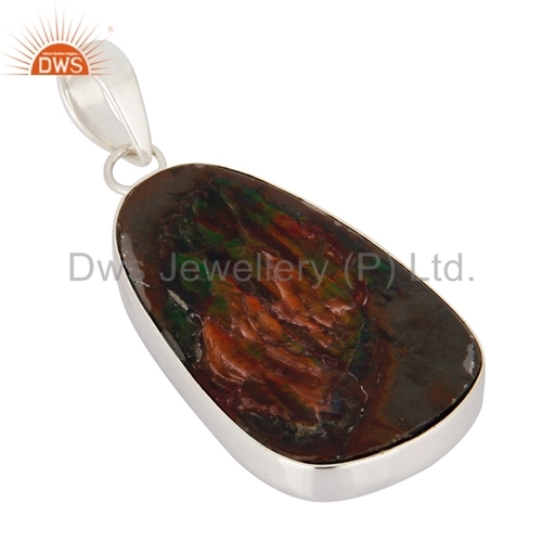 925 Silver Ammolite Gemstone Pendant - 925 Sterling Silver, Gemstone Pendant, Versatile Occasion Jewelry