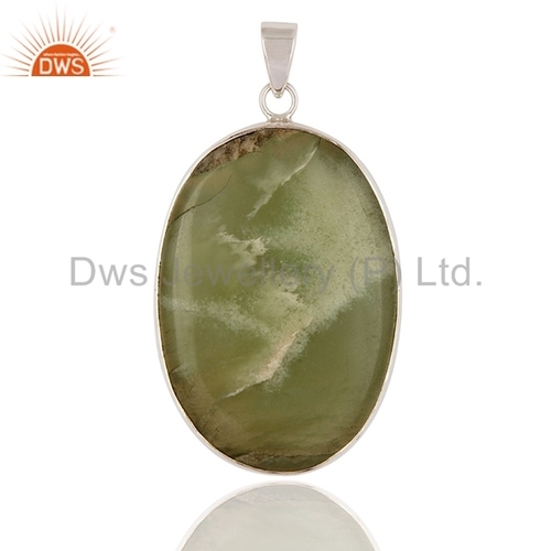 Genuine Lizardite Pendant - 925 Sterling Silver, Elegant Gemstone Design for Anniversary and Wedding Gifts, High Fashion Appeal and Exquisite Finish
