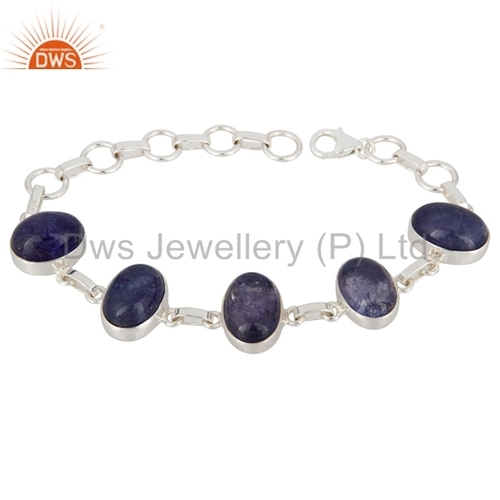 Tanzanite Sterling Silver Handmade Bracelet Metal Purity: 925