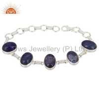 Tanzanite Sterling Silver Handmade Bracelet Metal Purity: 925