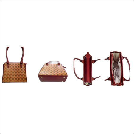 Brown Mat Printed Stylish Leather Bag