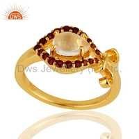Gold Plated Sterling Silver Gemstone Rings Metal Purity: 925