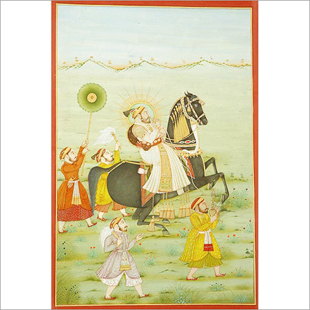 A Royal Trip - Cotton Canvas Watercolour Painting, 9x12 To 48x72 Inches, Hand-painted Classical Portrait