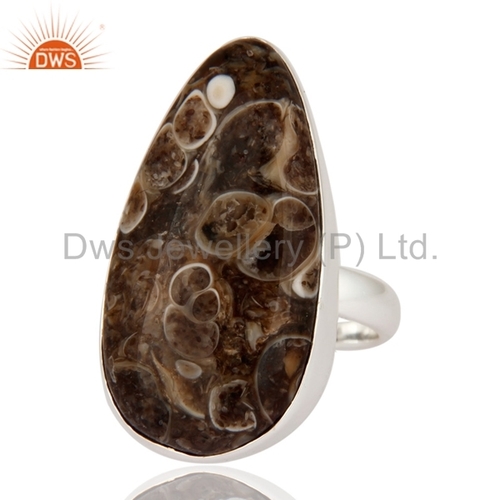 Turritella Agate - 925 Sterling Silver Ring | Unisex Gemstone Jewelry for Parties, Anniversaries, and Gifts