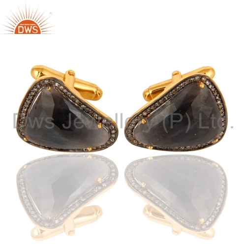 Blue Sapphire Diamond Cufflink Jewelry