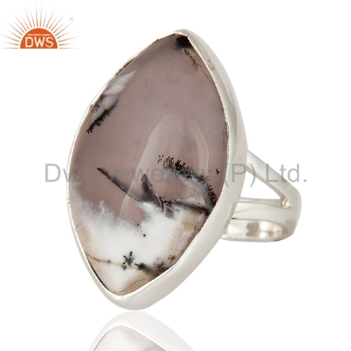 Dendritic Opal Sterling Silver Cabochon Ring