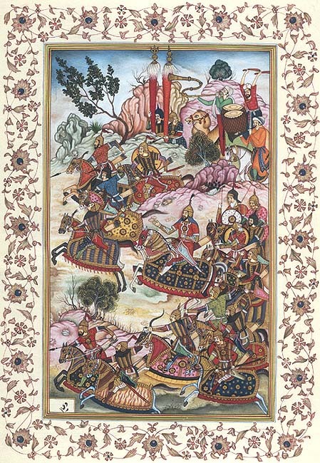 Battle with the hazars from the baburnama