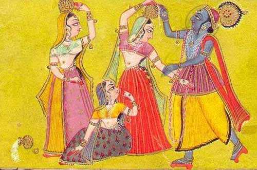 Krishna teasing gopis