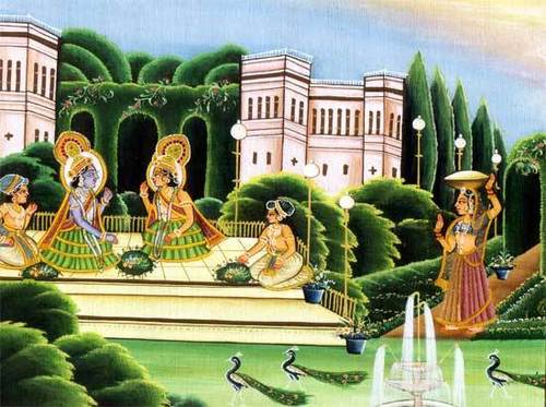 Krishna and balaram eating food