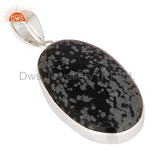 Snowflake Obsidian Sterling Silver Pendant