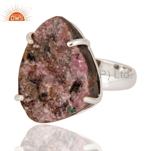 925 Sterling Silver Cobalto Calcite Druzy Ring
