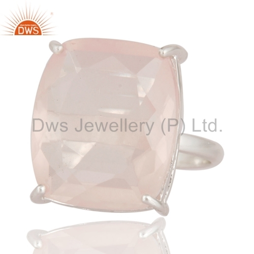 Sterling Silver Rose Quartz Wedding Ring Metal Purity: 925