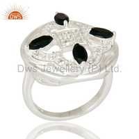 Sterling Silver Black Onyx Cocktail Ring Metal Purity: 925