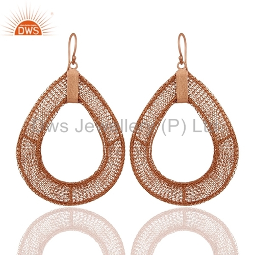 18K Rose Gold Plated Sterling Silver Wire Earring