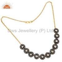 Gold Plated Silver Crystal Quartz Necklace Jewelry Gender: Women