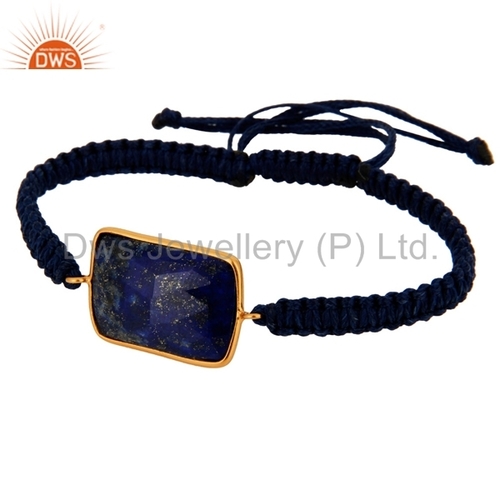 Lapis Lazuli Gemstone 925 Silver Bracelet