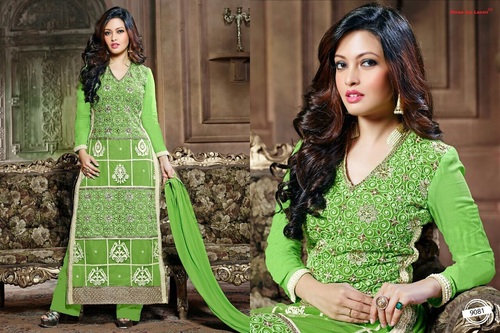 Karachi Style Salwar Kameez - Polyester, Green, Multiple Sizes | Embroidered, Printed, Elegant Design, Comfortable Fit, Catalog Set of Eight Designs