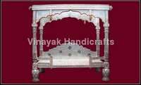 Glass Inlay Temple - Wood And Glass, Varied Dimensions, Silver | Elegant Looks, Classy Shapes, Polished Finish, Handcrafted Design