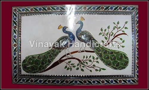 Color Glass Peacock Panel