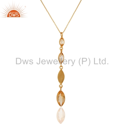 18k Gold Plated Sterling Silver Citrine Pendant