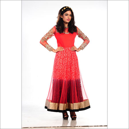 red anarkali suits
