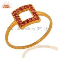 9k Solid Yellow Gold Pink Sapphire Gemstone Rings Gender: Women's