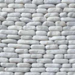 White Flat Kitchen Pebble Stone