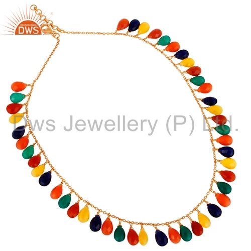 Onyx Multi Colored Gemstone Necklace Jewelry