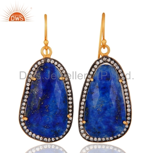 Lapis Lazuli 18k Gold Over Sterling Silver Earring