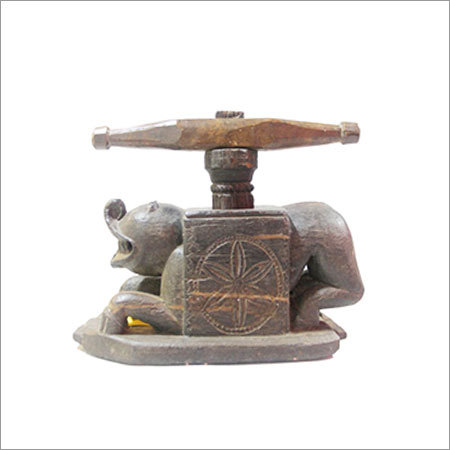Antique Hand Carved Wood Fruit Juicer